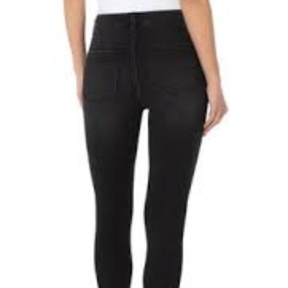 Liverpool Jean Black Abby Ankle Faux Suede Pant - Picture 2 of 4
